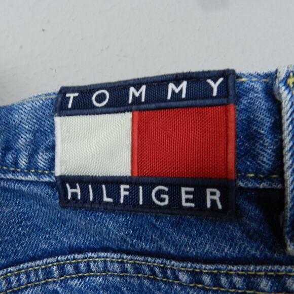 Vintage 90s Y2K Tommy Hilfiger Jeans Sz 15 32 Blue Denim High Rise Straight USA - Picture 12 of 13